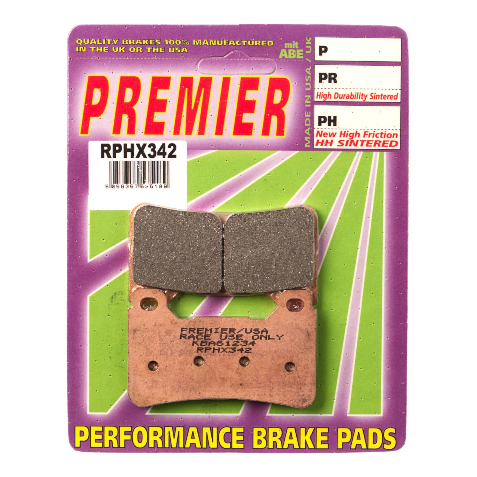 Premier Brake Pads Rphx Sintered Racing Only