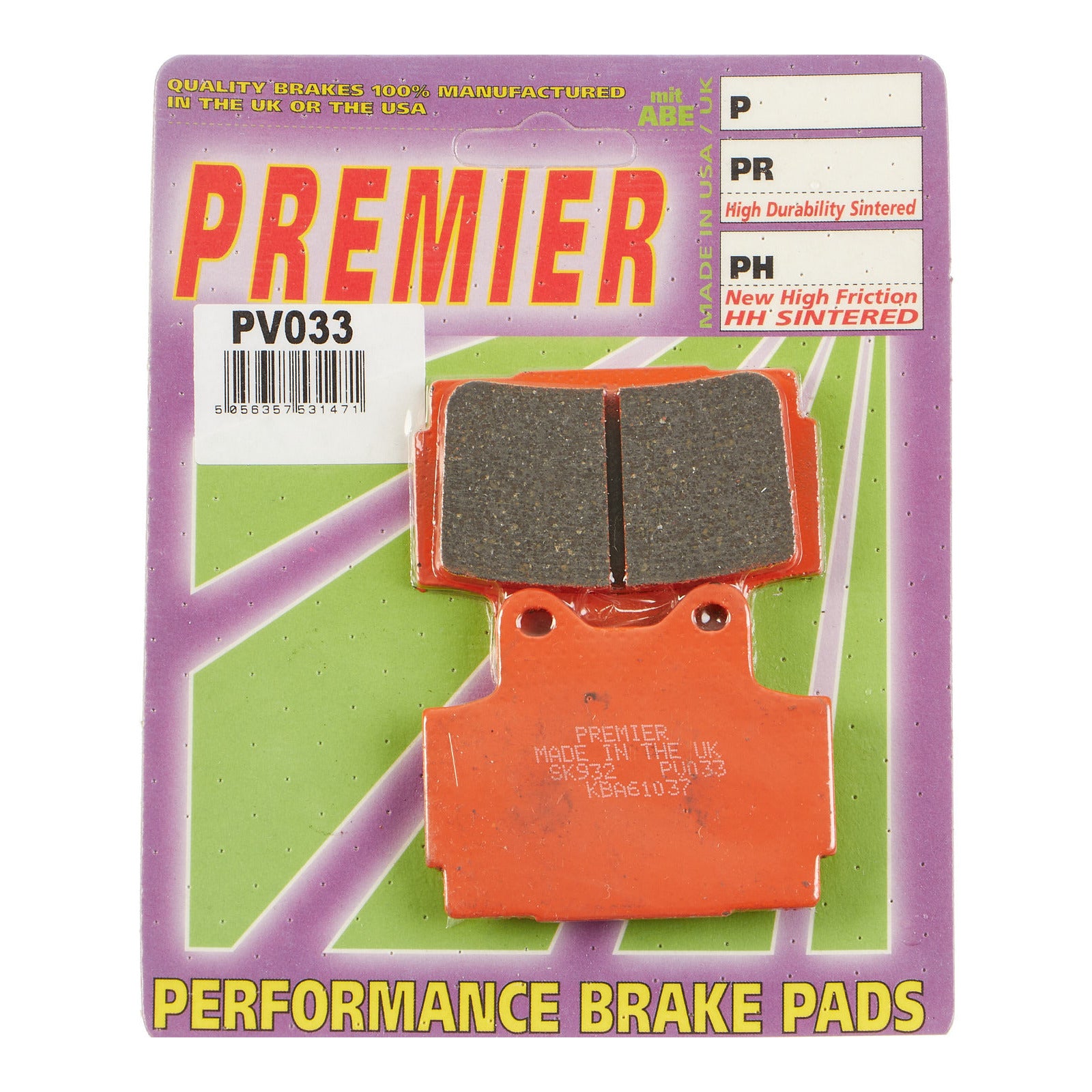 Premier Brake Pads Pv Semi Sintered