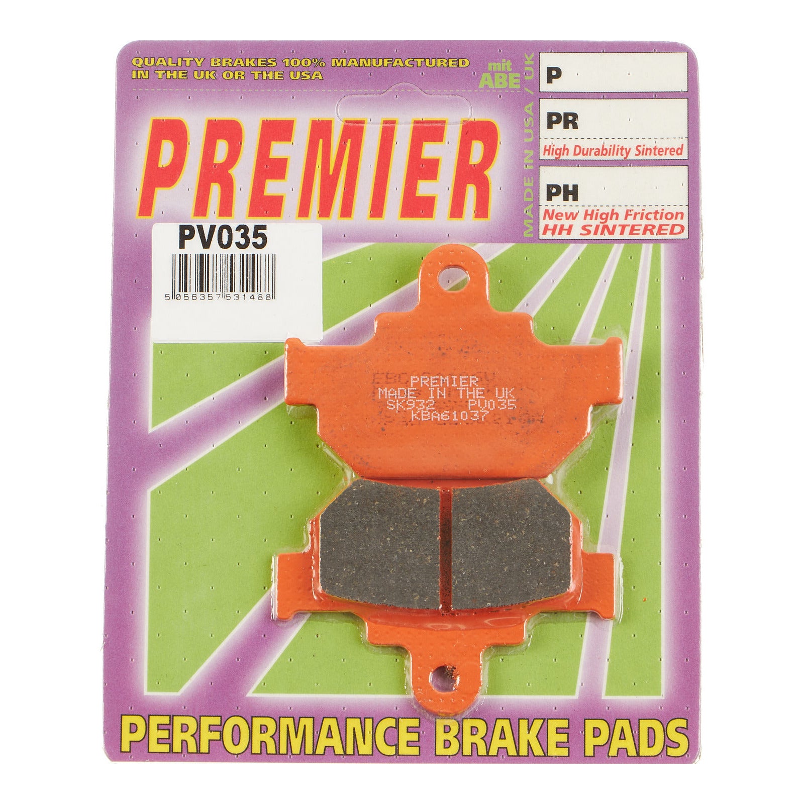 Premier Brake Pads Pv Semi Sintered