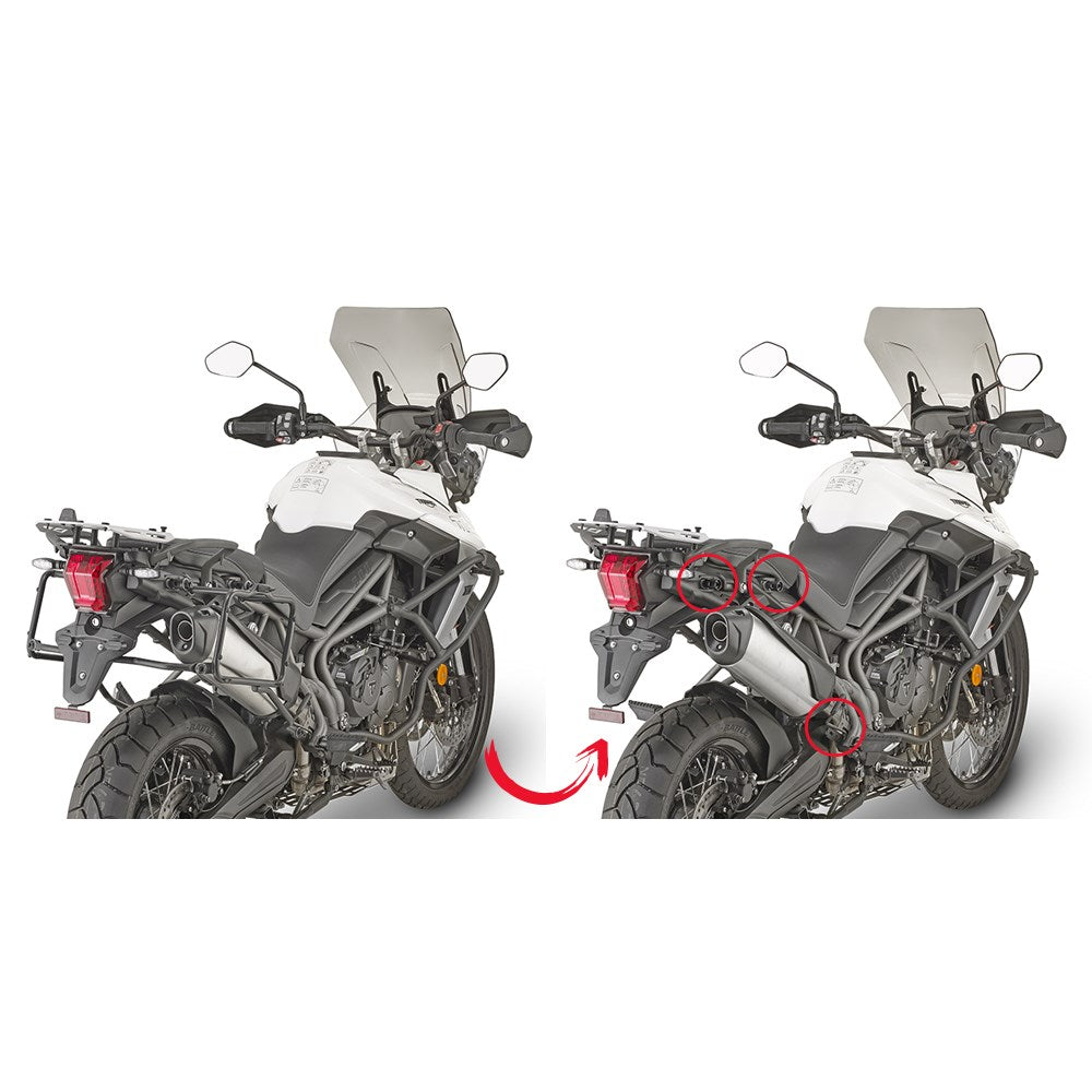 GIVI PANNIER FRAMES RAPID RELEASE - TRIUMPH TIGER 800XC/800XR 18-19 (MONOKEY)  [ONC01]