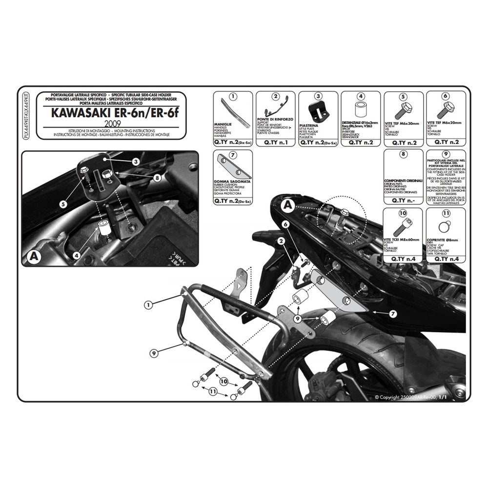GIVI KIT TO FIT PLX449 WITHOUT M/RACK