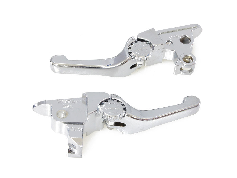 Adjustable Shorty Anthem Levers - Chrome. Fits Touring Most 2021-2024 with Cable Clutch
