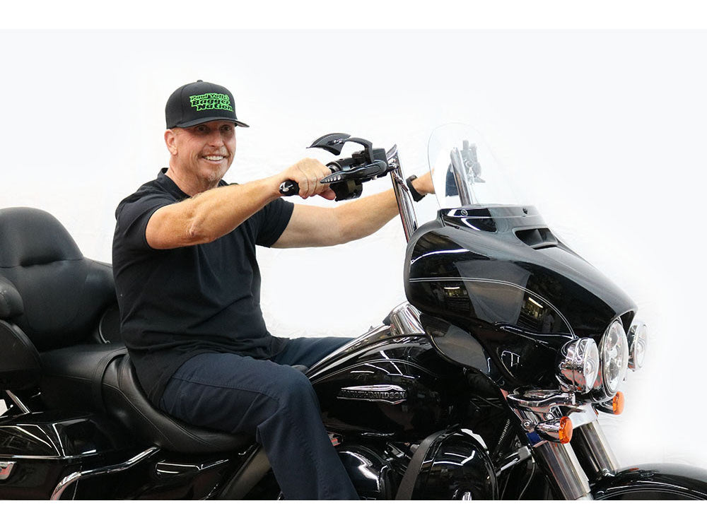 16in. x 1-1/4in. Bagger Monkey Handlebar - Black. Fits Ultra Models 1996-2024 and Street Glide 1996-2023 - Bagger Nation