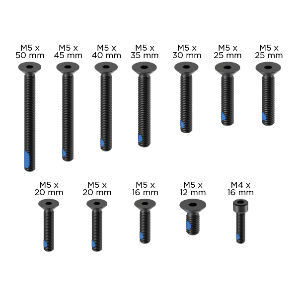 Quad Lock Replacement PRO Screw Set V2 - Black, 12 Piece