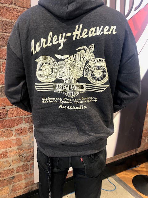 HARLEY-DAVIDSON MENS LONG LOGO BAR & SHIELD HOODIE
