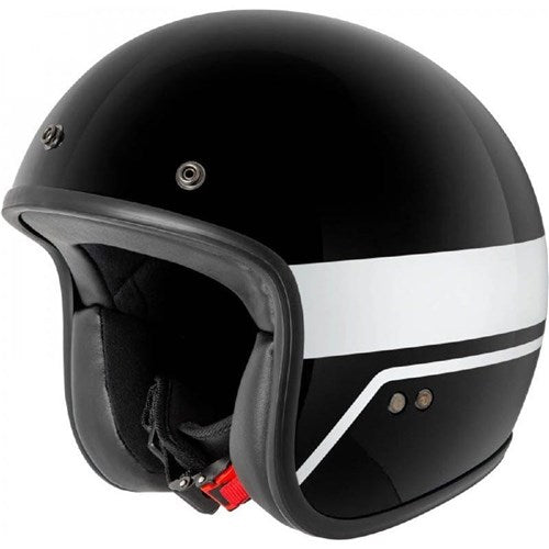 RJAYS TROPHY HELM GLOSS BLK/WHT - WITH STUDS (XL)  [ONC01]