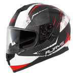 RJAYS DOMINATOR II HELM STRIKE MATT WHT/RED (XL)  [ONC01]
