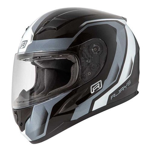 RJAYS GRID HELM GLOSS BLK/WHT (XS)  [ONC01]