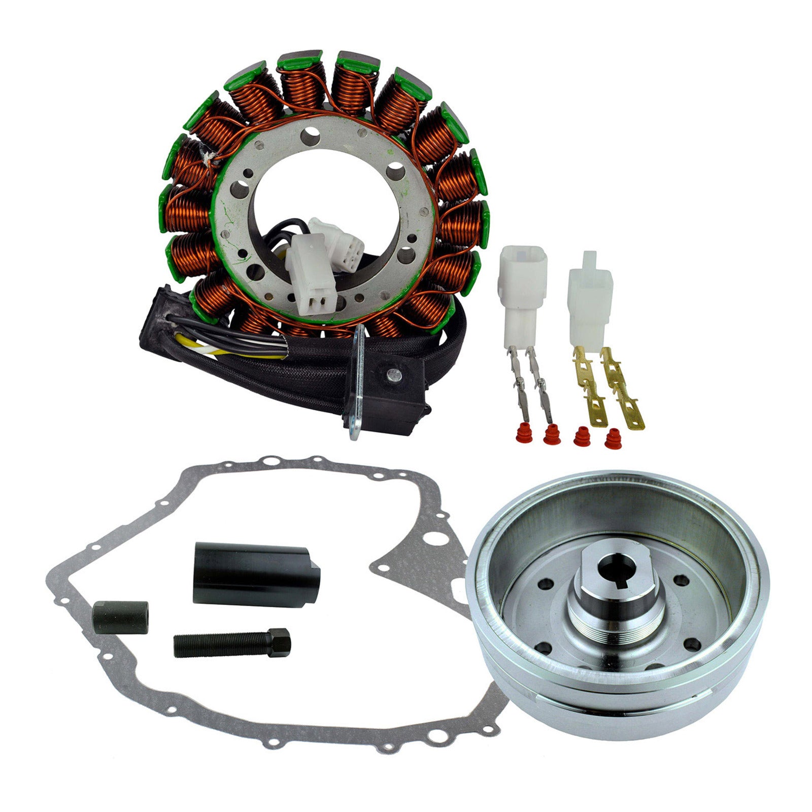 Improved Flywheel + Puller + Stator + Gasket ??Suzuki LTF400 (RM2302)
