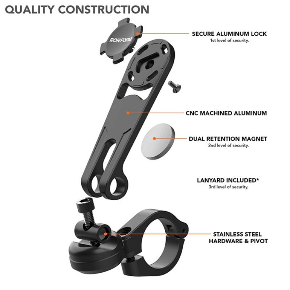 ROKFORM MOTORCYCLE HANDLEBAR CLAMP MOUNT BLACK [ONC01]
