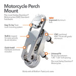 ROKFORM MOTORCYCLE PERCH MOUNT HARLEY POLISHED [ONC01]