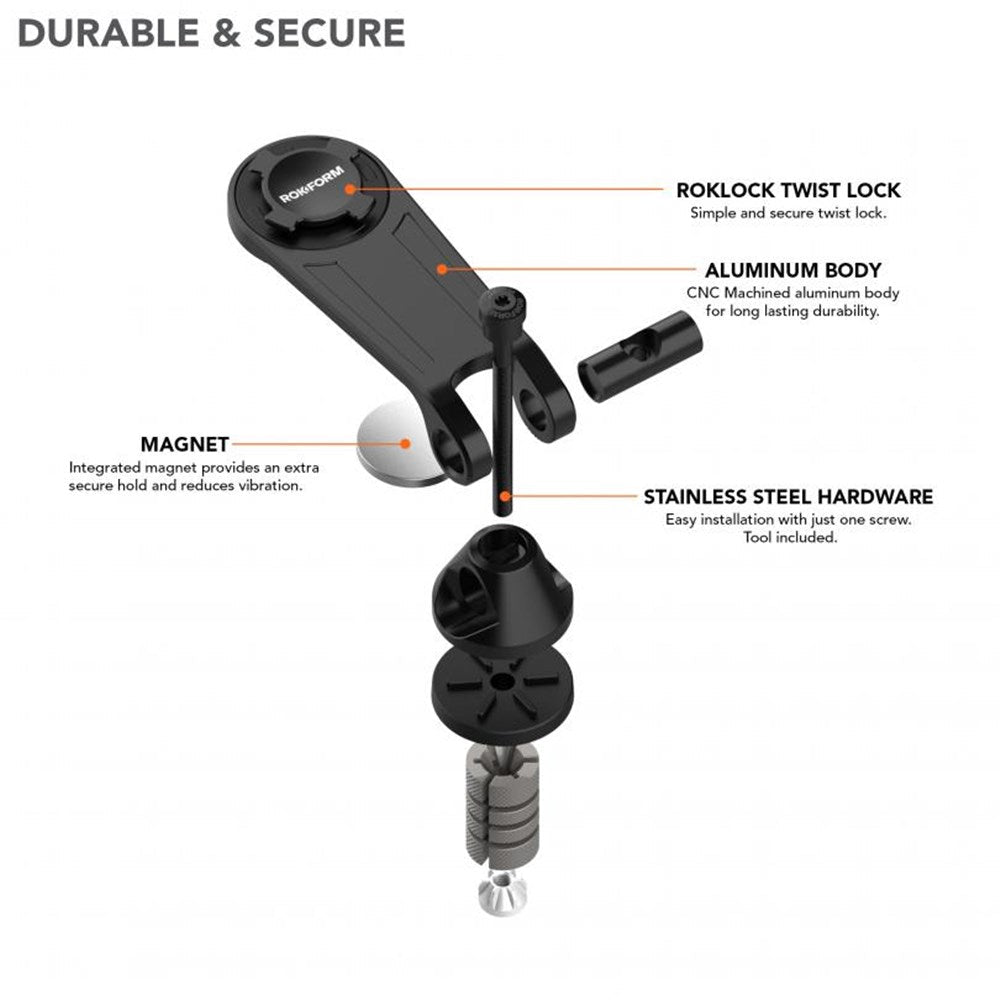 ROKFORM MOTORCYCLE STEM MOUNT (FITS 12 - 24MM STEM CENTERS ) [ONC01] #