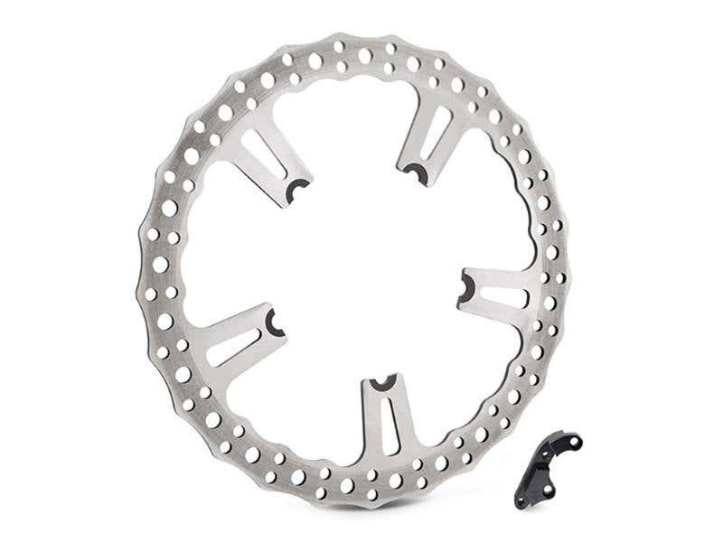 ARLEN NESS 15IN. RIGHT HAND FRONT JAGGED BIG BRAKE DISC ROTOR. FITS DYNA 2006-2017 WITH OEM CAST WHEEL.