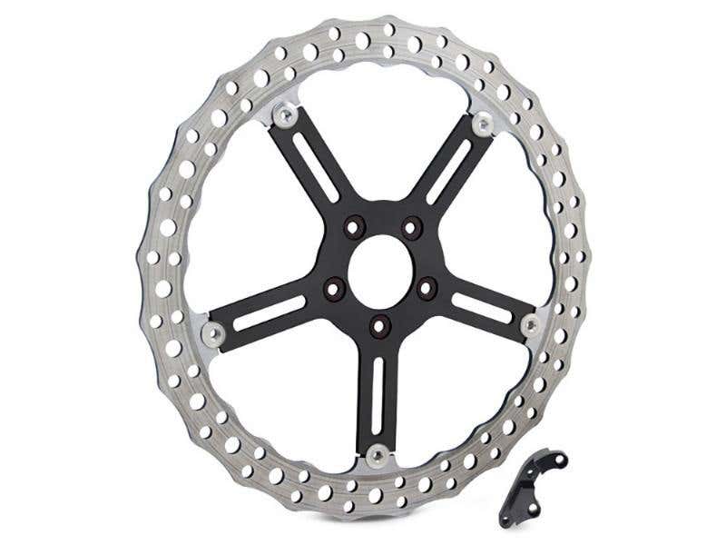 ARLEN NESS 15IN. LEFT HAND FRONT JAGGED BIG BRAKE DISC ROTOR. FITS SOFTAIL STREET BOB BREAKOUT & LOW RIDER 2018UP & STANDARD 2020UP.