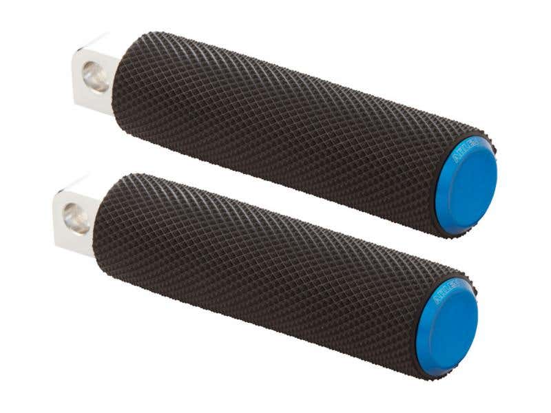 ARLEN NESS KNURLED FUSION FOOTPEGS - BLUE. FITS H-D.