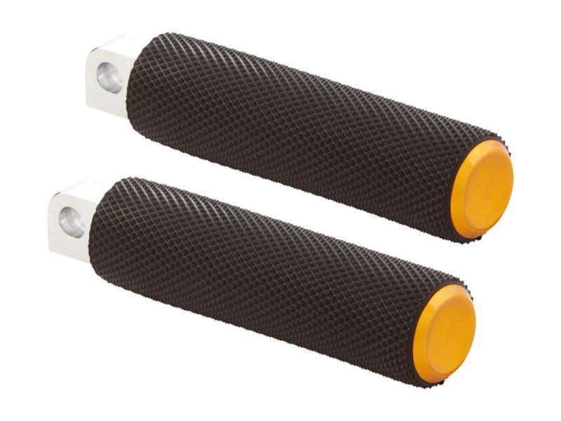 ARLEN NESS KNURLED FUSION FOOTPEGS - GOLD. FITS H-D.