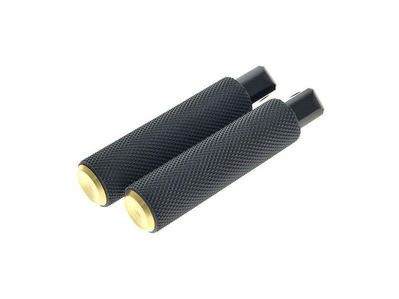 ARLEN NESS KNURLED FUSION FOOTPEGS - BRASS. FITS SOFTAIL 2018UP REAR PASSENGER.