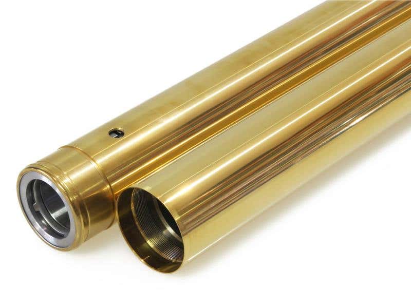 ARLEN NESS FORK TUBES - GOLD. STOCK LENGTH. FITS SOFTAIL 2018UP.