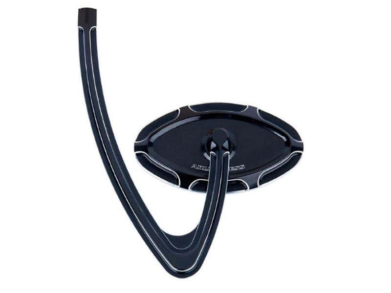 ARLEN NESS BEVELED MIRROR WITH HANGER STEM - BLACK. FITS LEFT.