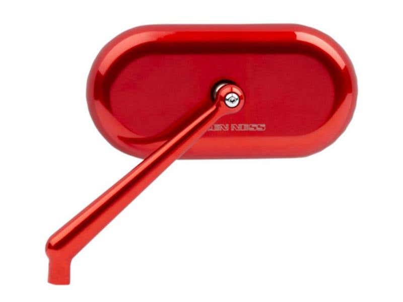 ARLEN NESS FORGED OVAL MIRROR - RED. FITS LEFT.