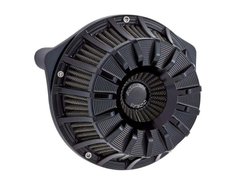 ARLEN NESS 15-SPOKE AIR CLEANER KIT - BLACK. FITS TWIN CAM 1999-2017 WITH CV CARB OR CABLE OPERATED DELPHI EFI.