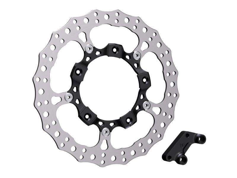 ARLEN NESS 14IN. RIGHT HAND FRONT JAGGED BIG BRAKE DISC ROTOR - BLACK. FITS MOST TOURING 2008-2024