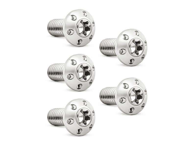 ARLEN NESS TITANIUM REAR DISC ROTOR BOLTS - POLISHED. FITS H-D BIG TWIN 1997UP & SPORTSTER 1997-2021