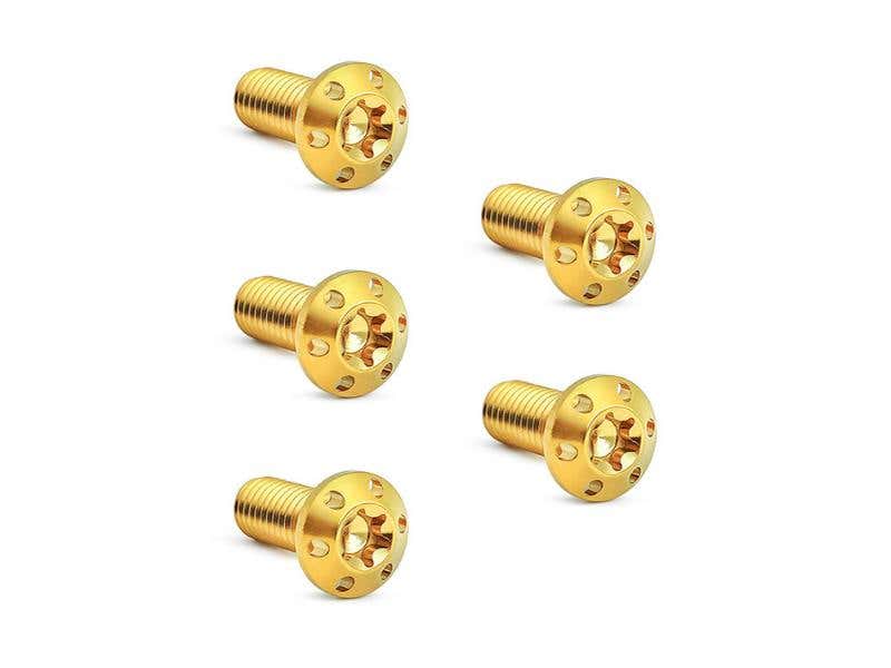 ARLEN NESS TITANIUM FRONT DISC ROTOR BOLTS - GOLD. FITS H-D BIG TWIN 1984UP & SPORTSTER 1984-2021