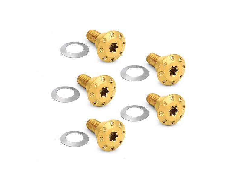 ARLEN NESS TITANIUM FRONT DISC ROTOR BOLTS - GOLD. FITS DYNA 2006-2017 & V-ROD 2002-2017