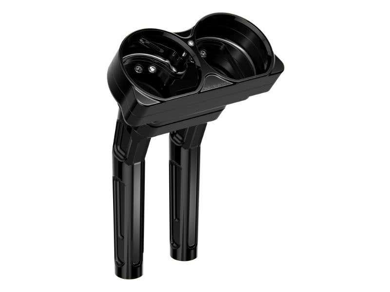 ARLEN NESS 10IN. METHOD KICKBACK RISERS & GAUGE BEZEL- BLACK. FITS 2015-2023 ROAD GLIDE MODELS WITH 1IN. HANDLEBAR.