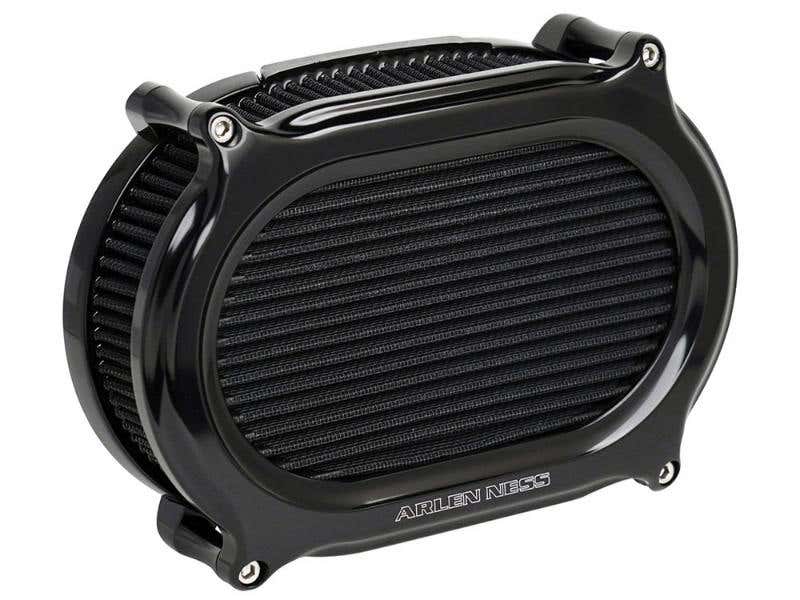ARLEN NESS STAGE 2 OVAL PERFORMANCE AIR FILTER - BLACK. FITS TOURING 2017-2024 & SOFTAIL 2018-2024 WITH VENTILATOR/OVAL AIR CLEANER