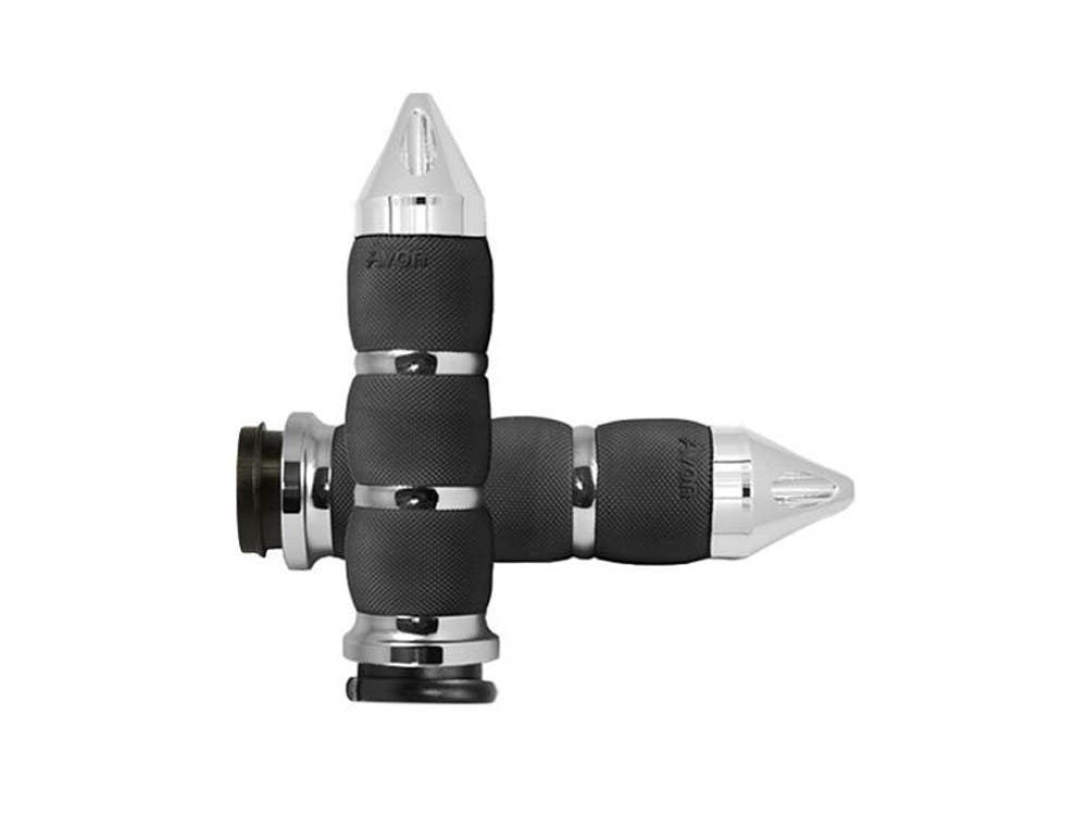 AVON SPIKE AIR CUSHION HANDGRIPS. H-D 08UP W/ THROTTLE-BY-WIRE.