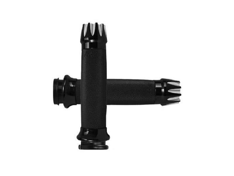 AVON EXCALIBUR CUSTOM CONTOUR HANDGRIPS - BLACK. FITS BIG TWIN 2008-2024 WITH THROTTLE-BY-WIRE