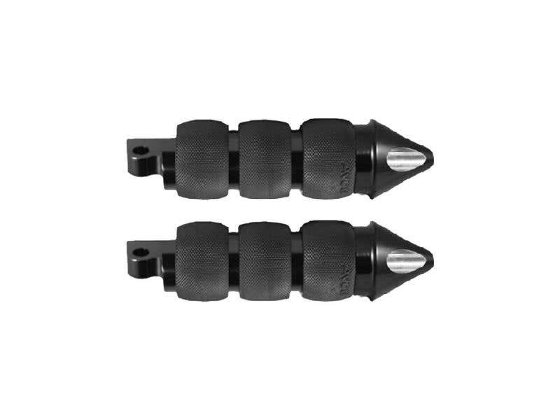 AVON SPIKE AIR CUSHION FOOTPEGS - BLACK. FITS H-D.