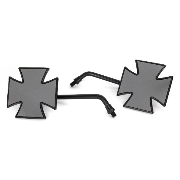 ROLLIES SPEED SHOP MIRROR; MALTESE CROSS (PAIR)