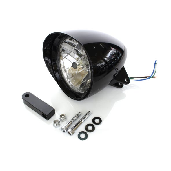ROLLIES SPEED SHOP H/LIGHT 5-3/4 W/VISOR BILLET BLK