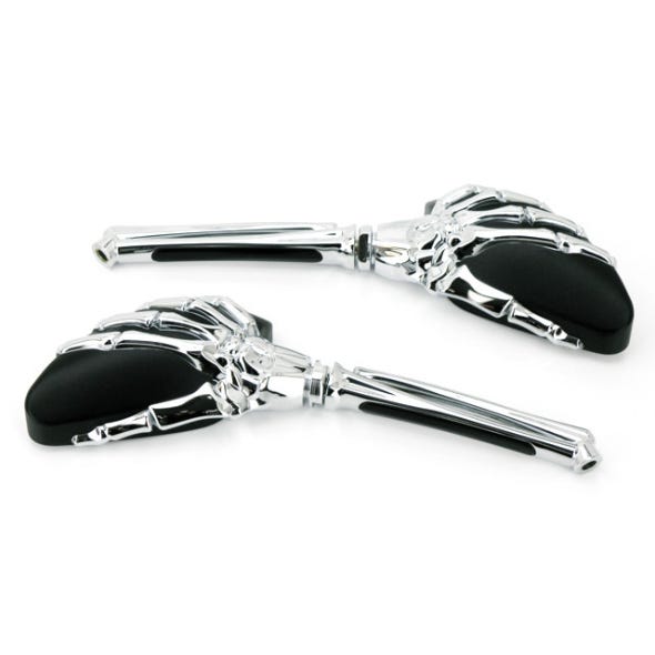 ROLLIES SPEED SHOP MIRROR; MINI REAPER SKELETON HAND