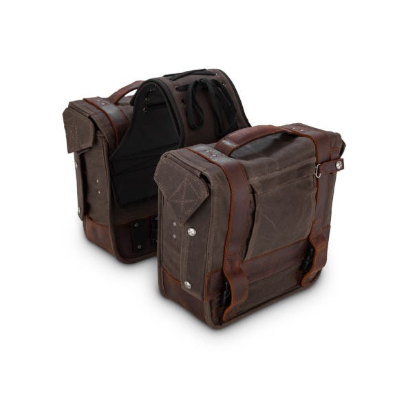 BURLY BRAND BAG THROW-OVER SADDLEBAGS DARK OAK