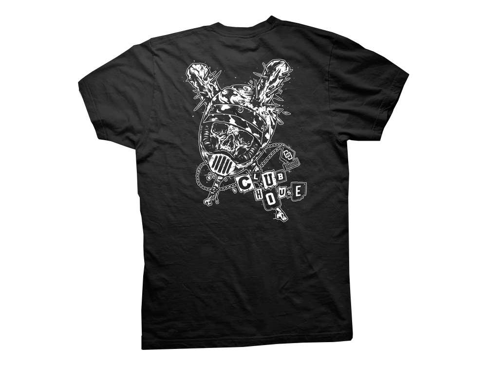 CROOKED CLUBHOUSE MENS DAMAGED SHORT SLEEVE TEE.