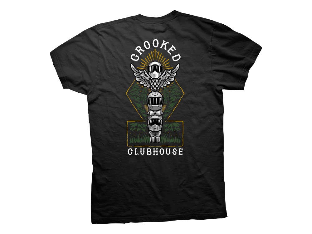 CROOKED CLUBHOUSE MENS TEEPEE SHORT SLEEVE TEE.