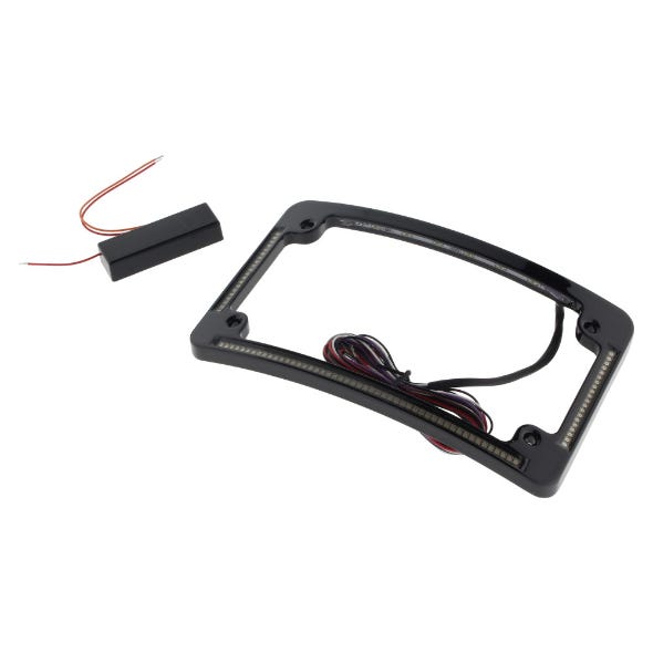 CUSTOM DYNAMICS N/PLATE FRAME CURVED BLK W/LED