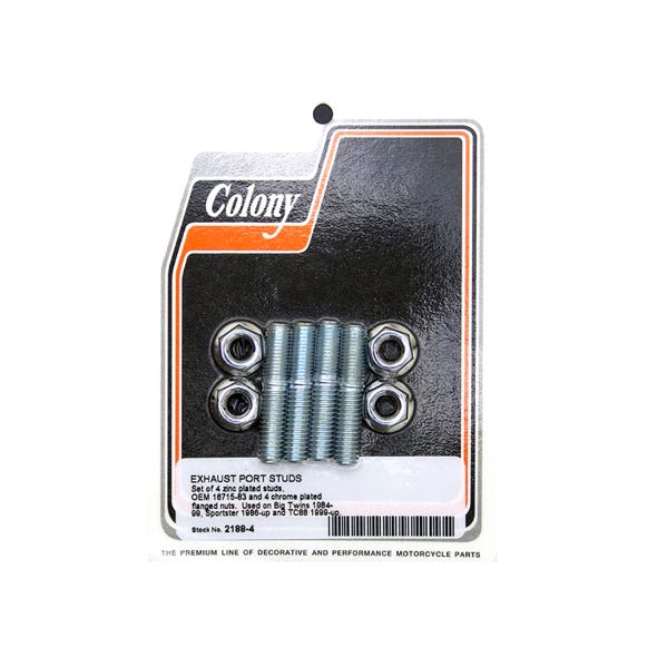 COLONY MACHINE EXH PORT STUDS+NUTS BT84UP