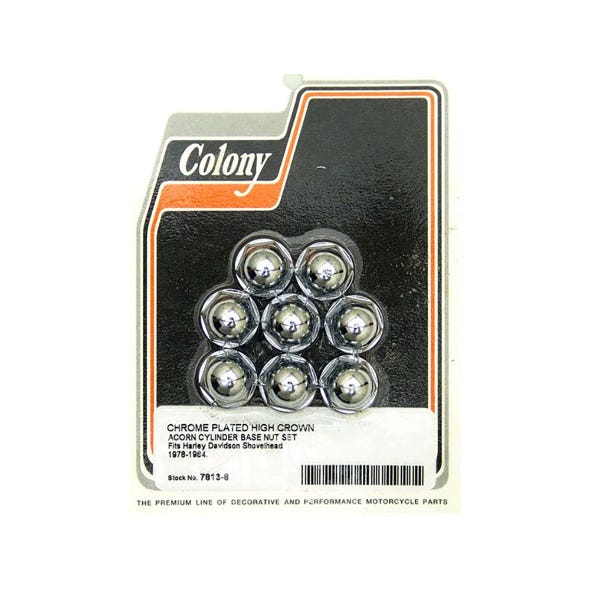 COLONY MACHINE CYL BASE NUTS BT78-84 DOME CHR
