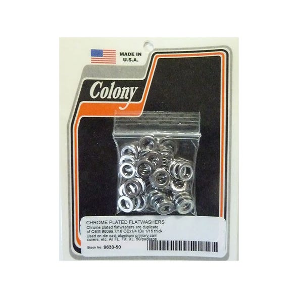 COLONY MACHINE WASHERS FLAT 1/4 OEM#6099 CHR