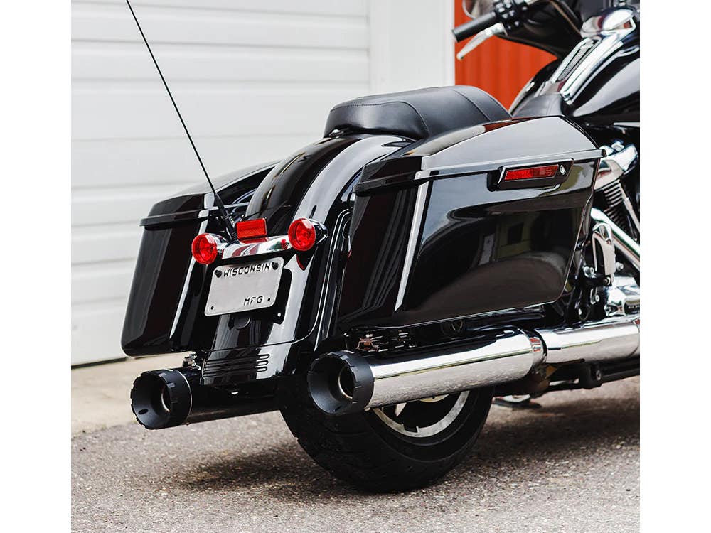 FIREBRAND EXHAUSTS MUFFLERS FLH17UP 4.5 CHR W/BLK