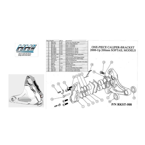 HAWG HALTERS CALIPER+MOUNT; RHR 4PIST STAIL08-17