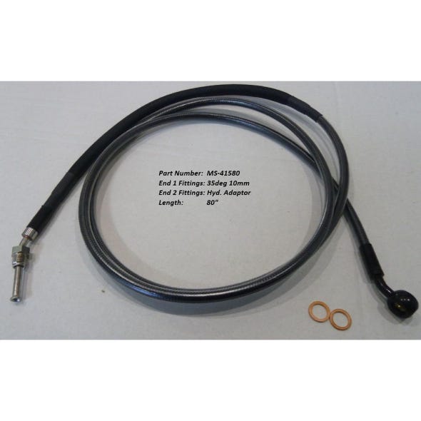 MAGNUM SHIELDING HYDRAULIC CLUTCH LINE WITH DEGREE BANJO