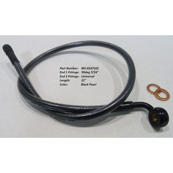 MAGNUM SHIELDING UPPER FRONT BRAKE LINE WITH DEGREE BANJO