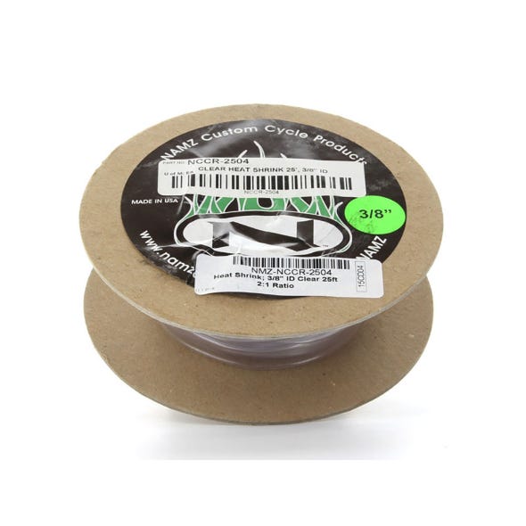 NAMZ CUSTOM CYCLE PRODUCTS HEAT SHRINK 3/8 ID CLEAR 25FT
