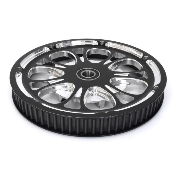 PERFORMANCE MACHINE 72 TOOTH X 1-3/8IN. WIDE GASSER & LUXE PULLEY CONTRAST CUT PLATINUM.